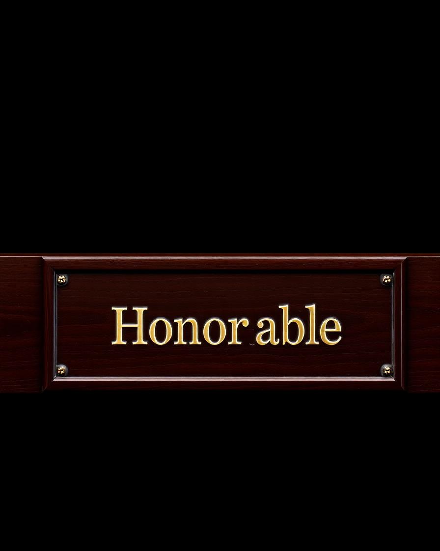 Judge's Bench Name Plate